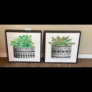 Set of 2 Succulent Wall Decor